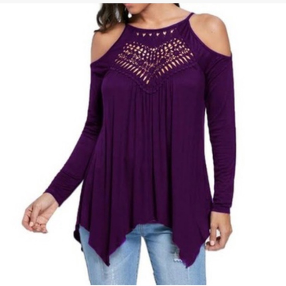 Cold shoulder flirty top